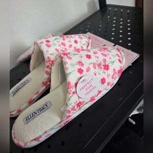 Ellen Tracy Floral Slippers